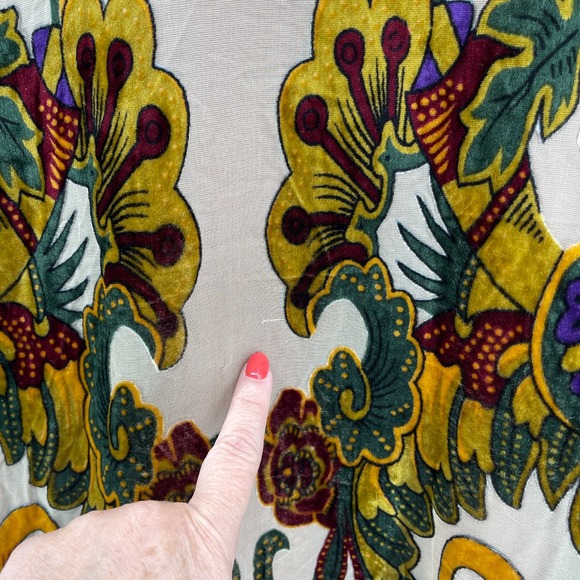Chicos Kimono Jacket L/XL Velvet Floral Anniversary Collection Silk Blend - Picture 11 of 14